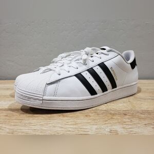 ADIDAS Men's Superstar Shell Toe Sneakers (14) White/Black